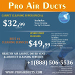 ♻️Promo Air Duct, Dryer Vent Cleaning Package, $32.99 Carpet Cleaning