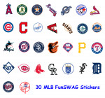 MLB Logo 30 Pc. Sticker Set. All Teams. FAST/FREE Shipping. Great Little League Team Gift !