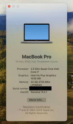 Excellent Condition 2020 MacBook Pro 13" - 32GB RAM, 500GB Storage, Qu