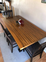 Large Wood Dining Table & Chairs