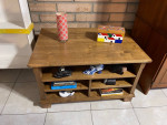 Rustic Style Coffee Table with 2 Drawers and Shelving