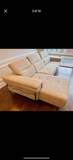 Couch 3 Piece Sofa Sectional - Mechanical Recliner - Right Arm Chaise