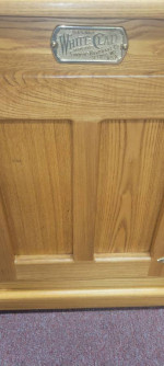 Wood White Clad Ice Box style end table / cabinet