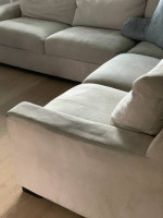 Plush Comfy Sectional Sofa/Couch - beige/taupe - washable covers!