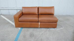West Elm Urban Leather Left Arm Sleeper Sofa