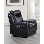 Katlyn Top Grain Leather Power Reclining Sofa, Grey or Black, STOCKED