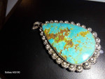 Antique Navajo pendulum raw turquoise