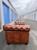 Top Grain Leather Chesterfield Loveseat Brown Sofa Delivery Available