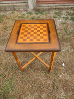 Vintage Game Table And Game Pieces
