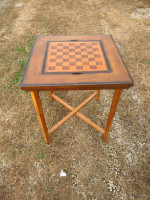 Vintage Game Table And Game Pieces