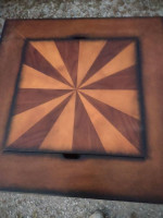 Vintage Game Table And Game Pieces