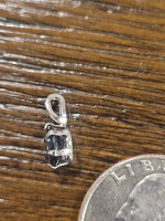 Small 10K White Gold Oval 1 ct. Blue Sapphire Solitaire Slide Pendant