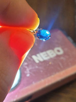 Small 10K White Gold Oval 1 ct. Blue Sapphire Solitaire Slide Pendant