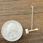 Estate Vintage 10K Yellow Gold Gavel Guard Pin- Officer Pin with Chain