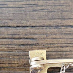 Estate Vintage 10K Yellow Gold Gavel Guard Pin- Officer Pin with Chain