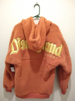 DISNEYLAND Resort Spirit Jersey Peach Gold Large Sherpa Fleece Hoodie