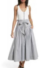 BRAND NEW $329 REBECCA TAYLOR Designer Poplin Midi Dress Skirt M 6 8