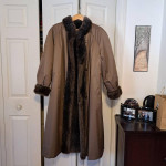 Faux Fur Reversible Brown/Tan Full Length (49") Coat, tagless, est. XL