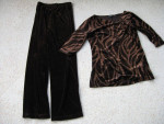Dressy Velvet Brown Pants Outfit with Glitter
