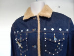 $895 NWOT COACH Denim/Lamb Shearling/Studs ITALY-MADE Jacket Sz 8 NEW!