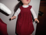 Matching Red Corduroy Jumpers fit girl size 4-5 and American Girl doll