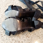 Aldo Suede Sandal Heels w/ Leather Crisscross Lace-up Straps