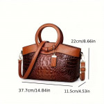 GREEN Vintage Crocodile Pattern Shoulder Bag