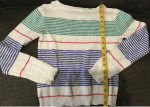 LOT Gymboree Kid Girl Blue White Stripe Sweater Sweatshirt Hi Lo Large
