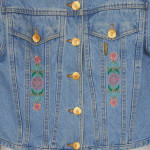 Cappopera Italy 1980's Denim jeans embroidered jackect