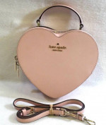 Kate Spade New York~ NEW Heart Shaped Handbag Purse~ Chalk Pink Color