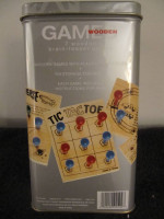 Wooden Game Brainteasers in Tin Container