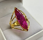 22KT Yellow Gold Ring With Pink Stone