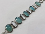 Sterling Silver Bracelet With Blue Gemstones