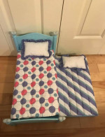 American Girl Doll Bitty Baby Trundle Bed With Comforters and Pillows