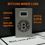 Lucky Miner LV06  S BTC Solo Miner. BTC LOTTERY DRAW EVERY 10 MIN