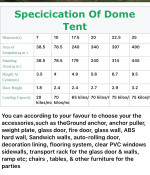 6m dome luxury glamming tent