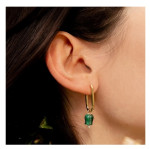 Tulips & Knuckle Earrings, 14ct and 18ct Yellow Gold, Gemstone: Malachite and Freshwater Pearls