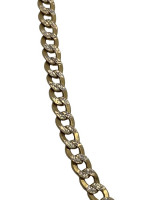 14K 2-Tone Diamond Cut Curb Chain 24" Length / 21.1 Grams