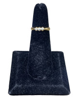 18K Yellow Gold 3-Diamond Ring - 0.15tcw  - Size 5 - 3.3g