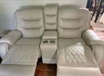 Cream leather reclining set