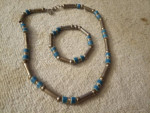 Silver & Blue Necklace & Bracelet