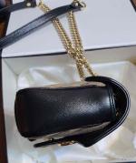 Authentic Gucci GG Marmont Diagonal Quilted Small Shoulder Bag Brown/ Black Style 443497