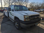 2003 Chevy 3500HD wrecker tow truck with Duramax engine and plow mount, needs some repairs.