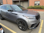 2020 Land Rover Range Rover Velar R-Dynamic S in Eiger Grey parked, showcasing sleek design and low mileage.