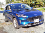 2020 Ford Escape SE FWD in blue, featuring turbo engine, backup camera, and modern design.