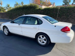 2004 Ford Taurus SES in white, clean exterior, parked in an outdoor lot with palm trees.