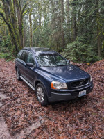 2004 Volvo XC90 T6 parked in a forest, showing exterior condition with leaves around.