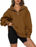Women’s Half Zip Sweatshirts Casual Hoodies Pullovers Fleece Size- S