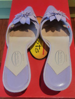 TALBOTS Italian Leather/Suede 1½ " Heel Mules “Willa” Lilac 6.5 M