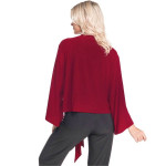 New With Tags: XL No Wrinkle Bell Sleeve Tie Shirt - Burgundy.